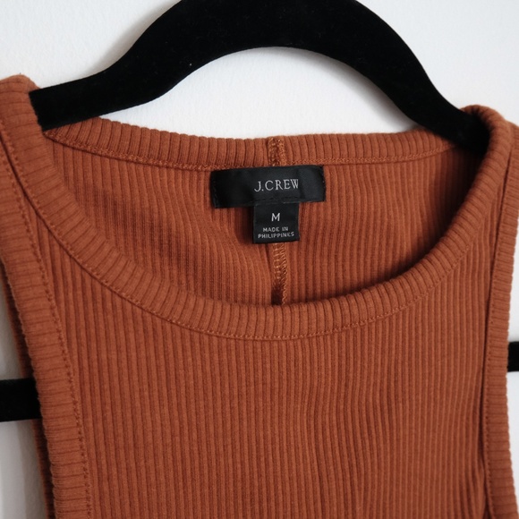 Women's Jcrew ribbed halter burnt orange tank size M - Picture 3 of 6